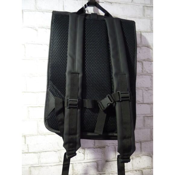 $155 Free People Movement x Rains Black Camo Roll Top Backpack NEW - Picture 4 of 9